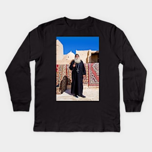 Egypt. Monastery of St.Anthony. Coptic Monk. Kids Long Sleeve T-Shirt